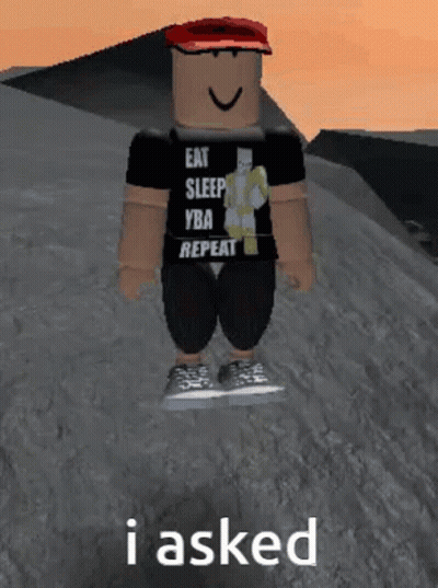 Roblox Character On Mountain In Eat Sleep YBA Repeat Shirt GIF