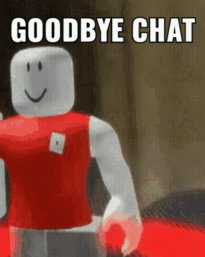 Roblox Character Saying Goodbye Chat Holding Red Object GIF