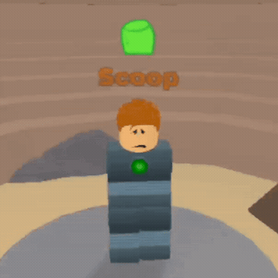 Roblox Character Scoop Tied Up In Front Of Green Object GIF