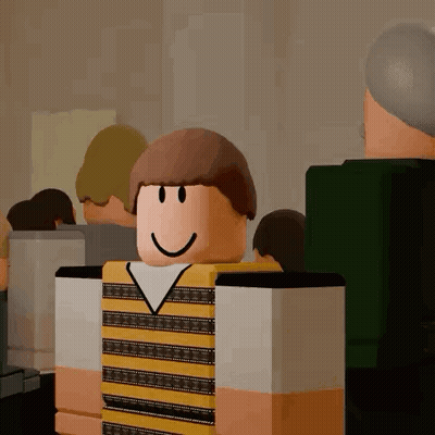 Roblox Character Standing In Crowd Smiling GIF