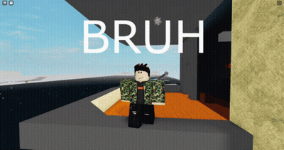 Roblox Character Standing In Front Of Bruh Wall GIF