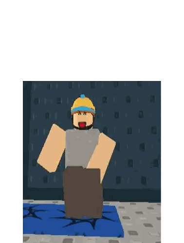 Roblox Character With Beard And Hard Hat Sticker