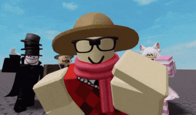 Roblox Character With Hat And Scarf GIF