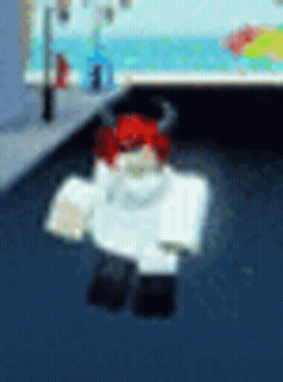 Roblox Character With Red Hair And Horns GIF