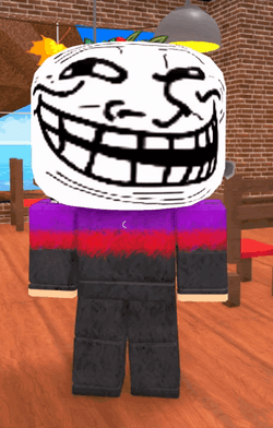 Roblox Character With Troll Meme Face GIF
