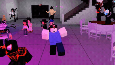 Roblox Characters Dancing In Purple Room GIF