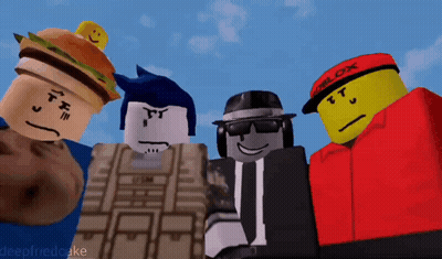 Roblox Characters Posing With Red Hat Saying I'm Black GIF