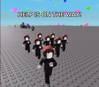 Roblox Characters Running Help Is On The Way GIF