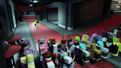 Roblox Characters Standing On Red Carpet GIF