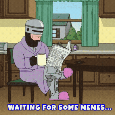 Robocop Reading Newspaper Waiting For Memes GIF