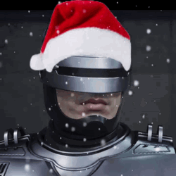 Robocop Santa Hat GIF