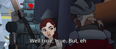 Robot And Woman Saying Well True True But Eh GIF