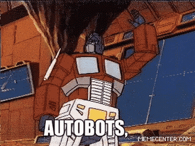 Robot Cartoon Saying Autobots GIF