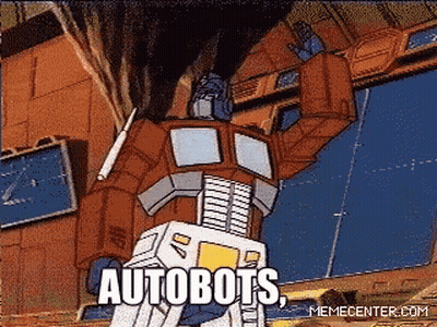 Robot Cartoon Saying Autobots GIF