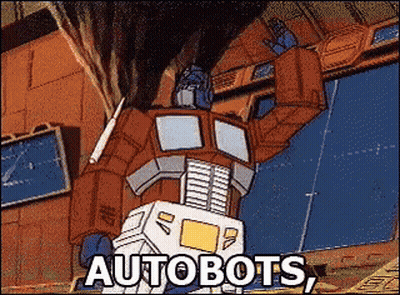 Robot Cartoon Saying Autobots GIF