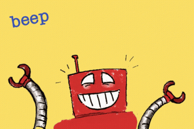 Robot Cartoon Saying Beep Beep GIF