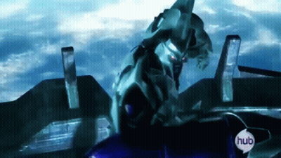 Robot Cartoon With Hub Logo GIF