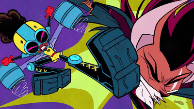 Robot Cartoon With XXX On Pants GIF