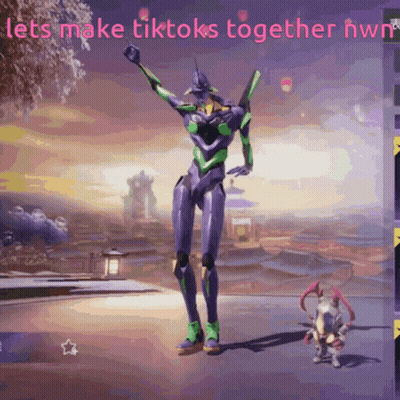 Robot Dancing In Front Of Let's Make Tiktoks Together Sign GIF