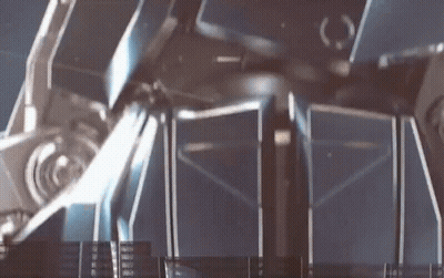 Robot Emitting Blue Light GIF
