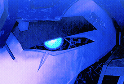 Robot Eye Close Up With Blue Light GIF
