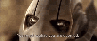 Robot Face Saying You Must Realize You Are Doomed GIF