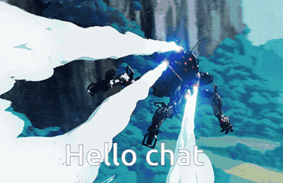 Robot Flying Hello Chat GIF