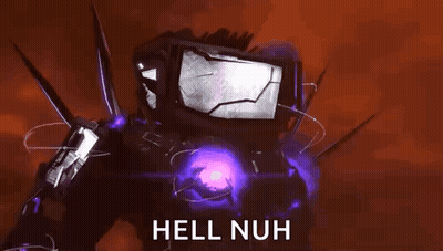 Robot Flying Saying Hell Nuh GIF