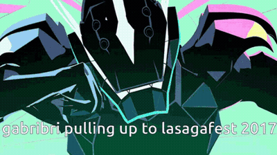 Robot Gabribi Pulling Up To Lasagafest 2017 GIF