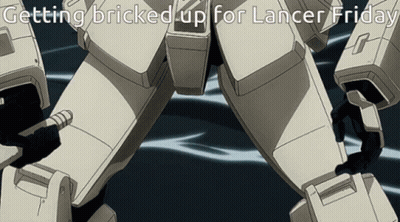 Robot Getting Bricked Up For Lancer Friday GIF