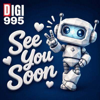 Robot Giving Peace Sign Saying See You Soon GIF