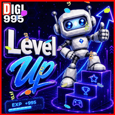Robot Giving Thumbs Up Digi 995 Level Up GIF