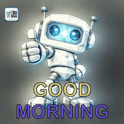 Robot Giving Thumbs Up Saying Good Morning GIF