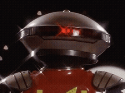 Robot Head With Red Light GIF