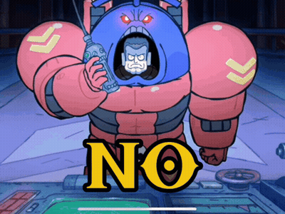 Robot Holding Bottle Saying No GIF