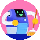 Robot Holding Broom Sticker