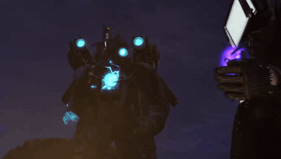 Robot Holding Gun In Front Of Fire GIF