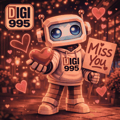 Robot Holding Heart And Miss You Sign GIF