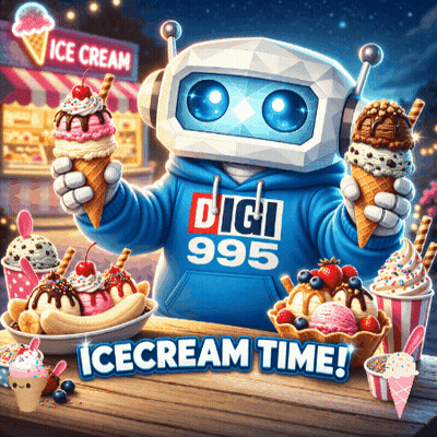Robot Holding Ice Cream In Digi 995 Sweatshirt GIF