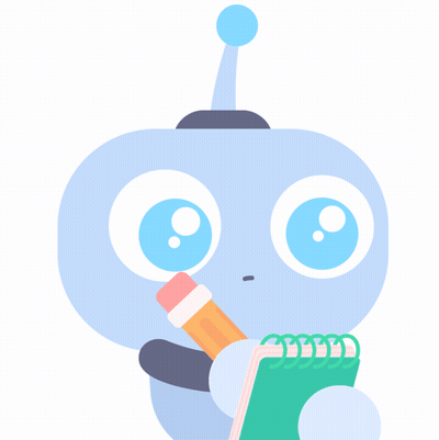 Robot Holding Pencil And Notebook GIF