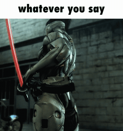 Robot Holding Red Light Saber GIF