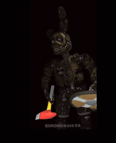 Robot Holding Shield And Axe Simondroid14 GIF