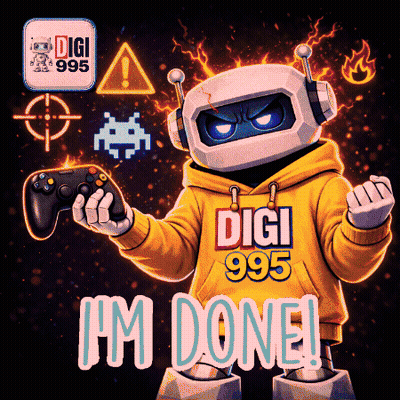 Robot Holding Video Game Controller In Yellow Digi 995 Hoodie GIF