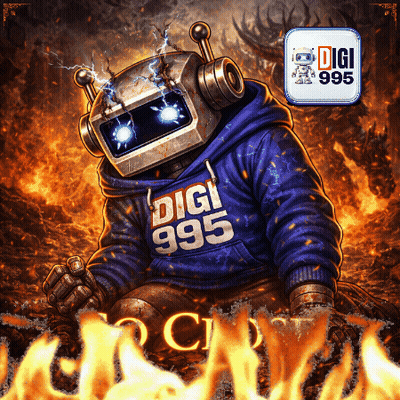 Robot In Blue Digi 995 Hoodie GIF