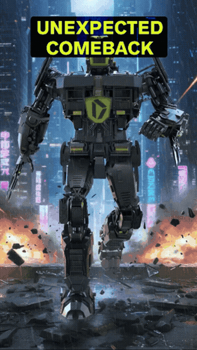 Robot In City Unexpected Comeback Poster GIF