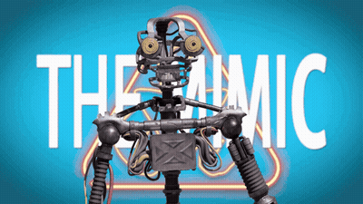 Robot In Dark Room Purple Background GIF