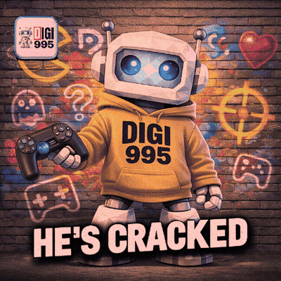 Robot In Digi 995 Hoodie Holding Game Controller GIF