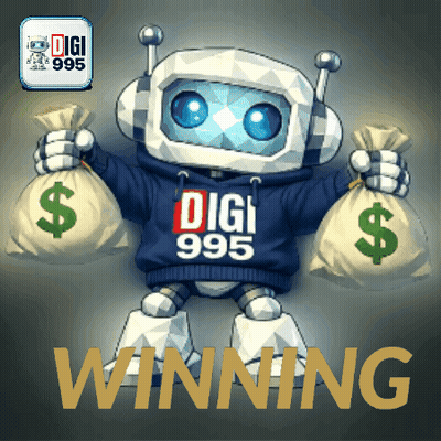 Robot In Digi 995 Hoodie Holding Money Bags GIF