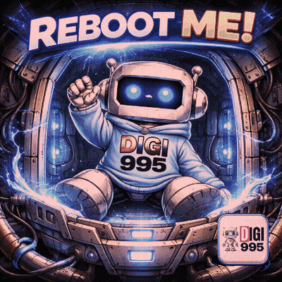 Robot In Digi 995 Hoodie Sitting In Spaceship GIF