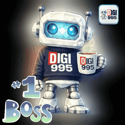 Robot In Digi 995 Sweater Holding Coffee Mug GIF
